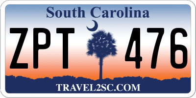 SC license plate ZPT476