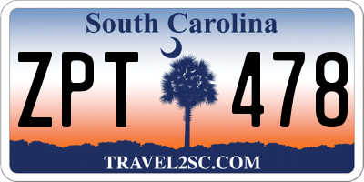 SC license plate ZPT478