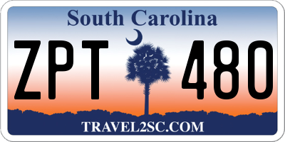 SC license plate ZPT480