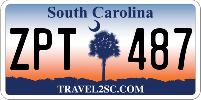 SC license plate ZPT487