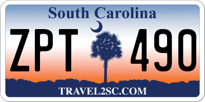 SC license plate ZPT490