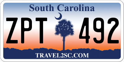 SC license plate ZPT492