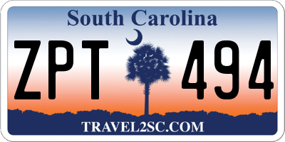 SC license plate ZPT494