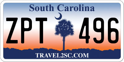SC license plate ZPT496