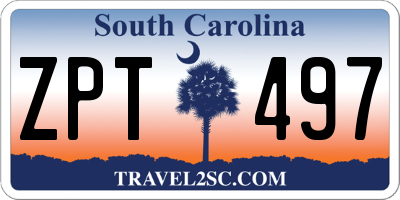 SC license plate ZPT497