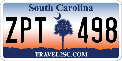 SC license plate ZPT498