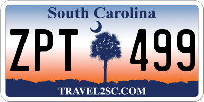 SC license plate ZPT499