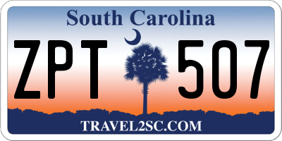 SC license plate ZPT507