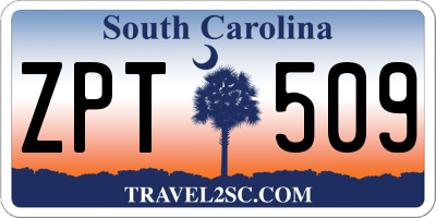 SC license plate ZPT509