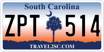 SC license plate ZPT514