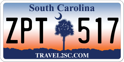 SC license plate ZPT517