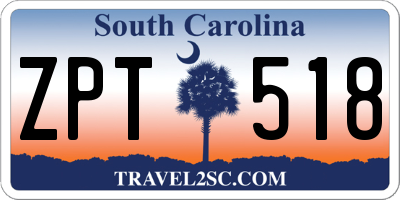 SC license plate ZPT518