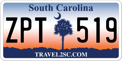 SC license plate ZPT519