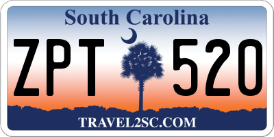 SC license plate ZPT520