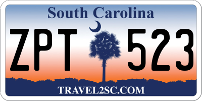 SC license plate ZPT523