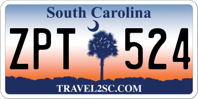 SC license plate ZPT524