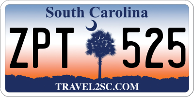 SC license plate ZPT525