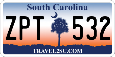 SC license plate ZPT532