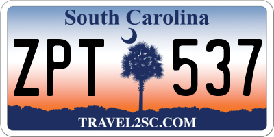SC license plate ZPT537
