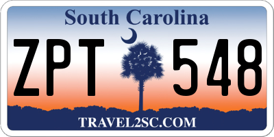 SC license plate ZPT548