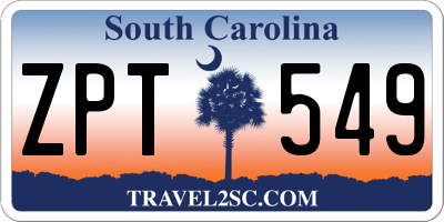 SC license plate ZPT549