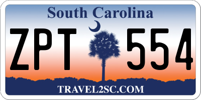SC license plate ZPT554