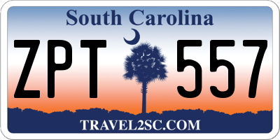 SC license plate ZPT557