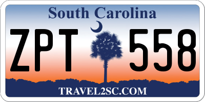 SC license plate ZPT558