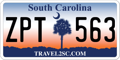 SC license plate ZPT563