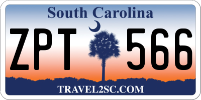 SC license plate ZPT566