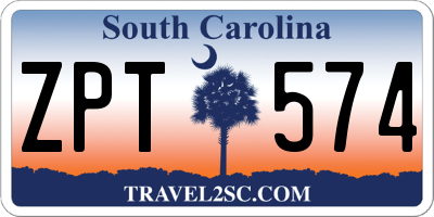 SC license plate ZPT574