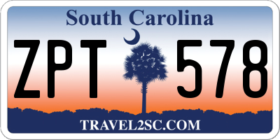 SC license plate ZPT578