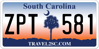 SC license plate ZPT581