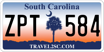 SC license plate ZPT584