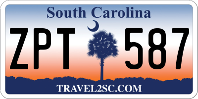 SC license plate ZPT587