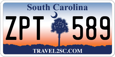 SC license plate ZPT589