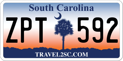SC license plate ZPT592
