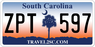 SC license plate ZPT597