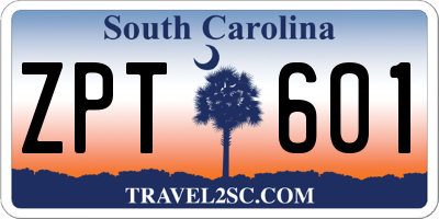 SC license plate ZPT601