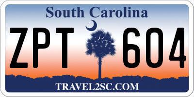 SC license plate ZPT604