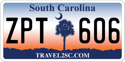 SC license plate ZPT606