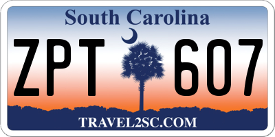 SC license plate ZPT607