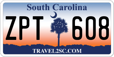 SC license plate ZPT608