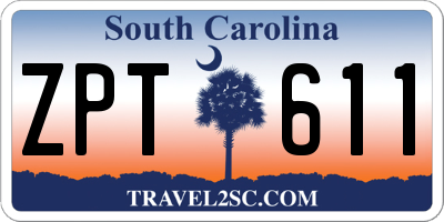 SC license plate ZPT611