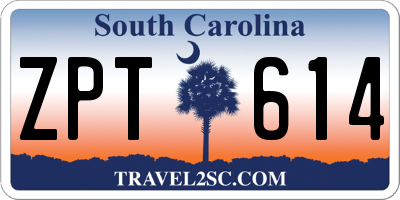 SC license plate ZPT614