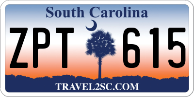 SC license plate ZPT615