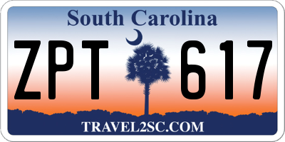 SC license plate ZPT617