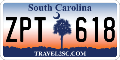 SC license plate ZPT618