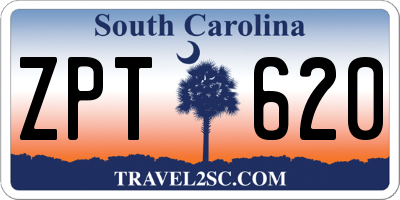 SC license plate ZPT620