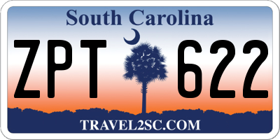 SC license plate ZPT622